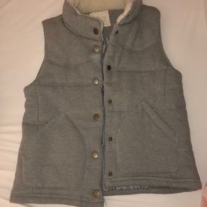 Grey button down vest